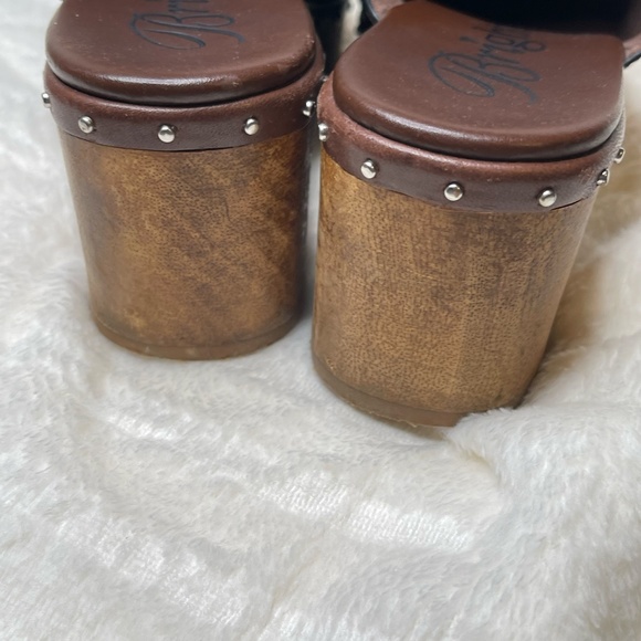 Brighton Crosby Mules Clogs Women's Size 8M Woven Studs Leather Brown - Picture 7 of 12